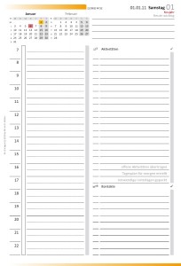 Tagesplan tagesplan Januar 1 204x300 Kostenlose Einlagen 2011 für Ringbuch A5